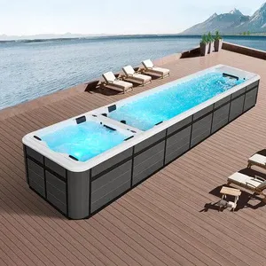 Villa Courtyard Constant Temperature Swimming Pool; Home User Outdoor Hotel Guesthouse Infinity Finished Surfing Swimming Pool. thumbnail-2
