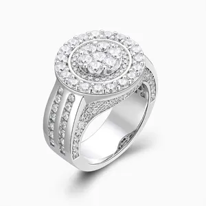 Shining Star Jewelry Fine 925 Sterling Silver Ring Mens Moissanite Diamond Rings thumbnail-3