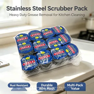 Rustproof Galvanized Wire Scouring Ball Reusable Grease Remover for Home Cookware thumbnail-1