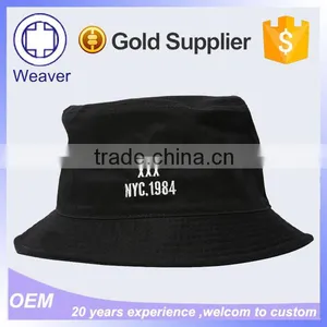 Custom Black Bucket Hat / 100 Cotton Blank Plain Bucket Hat Wholesale thumbnail-1