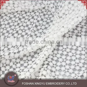 Chinese Manufacturer New Design Embroidery Lace White Embroidered Wedding Decoration Fabric thumbnail-1