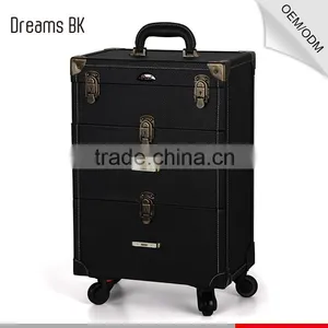 Professional Rolling Makeup Case 2 In1 Mutifunctional PVC Trolley Cosmetic Case With 360 Degree Wheel thumbnail-1