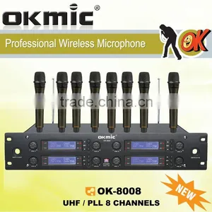 OK-8008 UHF/PLL 8 Channel Wirelesss Microphone System thumbnail-1