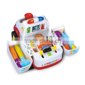 2015 Most Popular Cute Cartoon Design Mini Plastic Alaighty Ambulance Toy Car MTHX836 thumbnail-2
