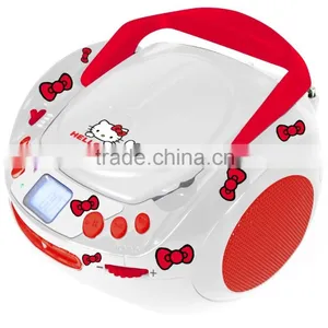 Cute Hello Kitty Red AM FM Portable Bluetooth CD Boombox thumbnail-2