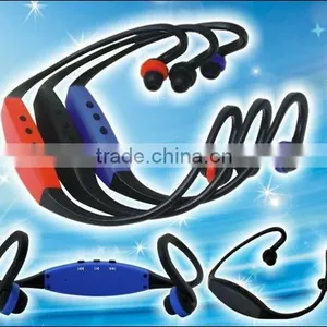 2012 Hot Stereo Wireless Sport Mp3 Player Headphone With FM Radio and Micro sd Card thumbnail-1