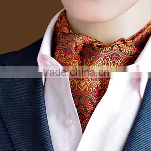 Self British Style Gentleman Polyester Silk Scarves Neck Tie Luxury Men Vintage Polka Dot Wedding Formal Cravat Ascot thumbnail-5