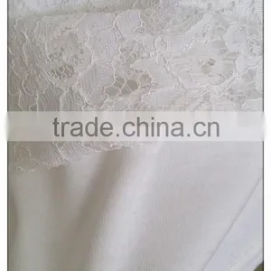 Simple Lace T-shirt Cap Sleeve O-neck Double Deck T-shirt thumbnail-4