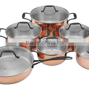 Copper Plated Outside 3 Layer Stainless Steel Cookware Set thumbnail-1