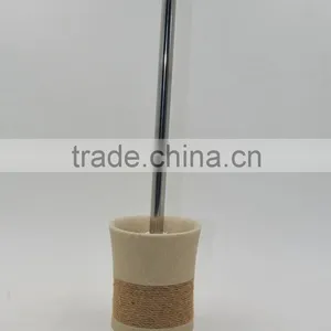Beige Polyreisn Sandstone Bathroom Accessories Set With Hemp Rope thumbnail-5