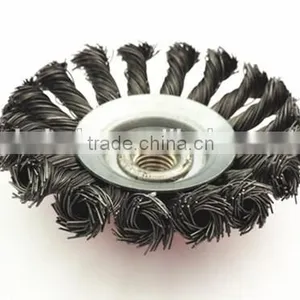 4-Inch Knot Twisted Steel Wire Brush Disc With Curled Selvedge Cup,twist and Slim Disc thumbnail-3