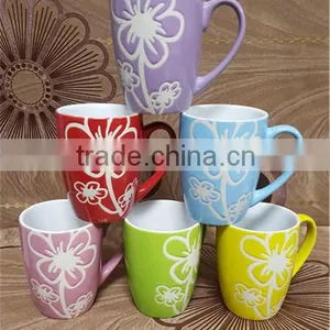 Fancy Red Flower Glazed Ceramic Microwavable Cups and Mugs thumbnail-1