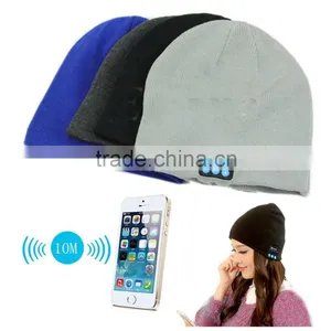 Soft Warm Beanie Hat Wireless Bluetooth Smart Cap BT Headset Headphone Speaker Mic Bluetooth Hat thumbnail-1