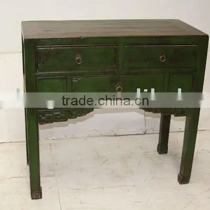 Green Three Drawer Cabinet thumbnail-1