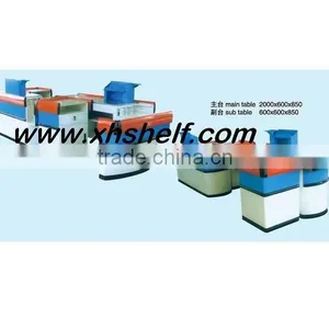 Professional Customzied Supermarket Stainless Checkout Counter With Conveyor Belt thumbnail-1