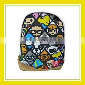 2016 New Arrival Products Bros Baby Lion Baby Schnauzer Benson Kids Children Printed Canvas Backpack thumbnail-1