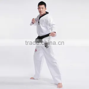 V Neck White Taekwondo Uniform WTF thumbnail-4