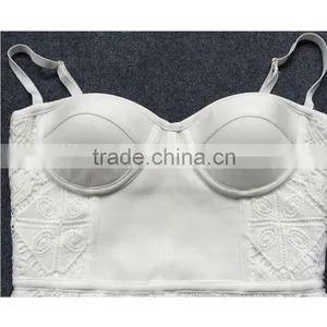 Cocktail Party Wear Ladies New Model Fashion Long Midi White Bustier Lace Dresses thumbnail-5