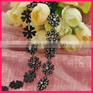 2014 Wholesale Fashion Flower Style Crystal Rhinestone Chain WRC-176!!! thumbnail-1