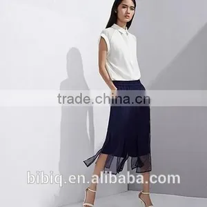 2015 Fashion Design White Loose Cardigan Women Chiffon Shirt thumbnail-3