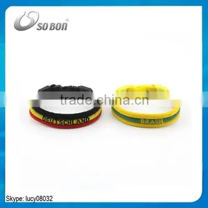 Wholesale Ajustable Wire Country Flags Silicone Bangle Man Hand Bracelet thumbnail-5