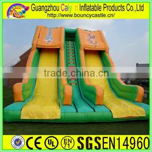 2 Lane Inflatable Plastic Dry Slide For Amusement thumbnail-2