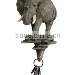 Wall Decor Polyresin Elephant With Hook thumbnail-1