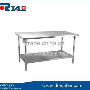 Stainless Steel Kitchen Work Table Without Backsplash thumbnail-1