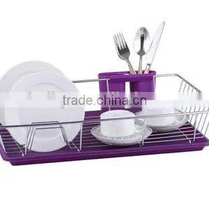 LBY Stainless Steel Plate Dish Rack With Tray and Cutlery Holder thumbnail-1