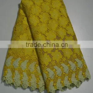 Unique Flower Design Textile Bridal Lace Fabric With Stone Lace Dress thumbnail-1