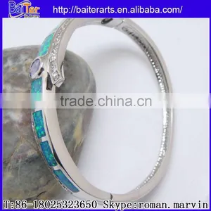 Wholesale Fashion Women's Synethic Blue Fire Opal Bangle thumbnail-3