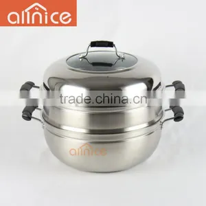 Allnice Steamer Cookware With Insert #SS201 Heavy Gauge Stainless Steel 5 Qt Silver thumbnail-2