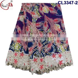 CL3347 New Design Popular Wax Lace Fabric,wholesale Price Multi Color Wax Lace for Sale thumbnail-3