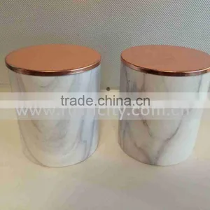 Scented Soy Wholesale Marble Jar Candle With Lids Gold Lid thumbnail-2