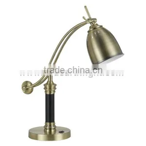 UL Listed Antique Brass Adjustable Classic Banker Lamp With Swing Arm And On/Off Switch T80204 thumbnail-1
