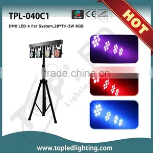 T-bar/Stand/Carrying Bag/Footswitch 4 Par System RGB 28x3W LED Stage Light thumbnail-1