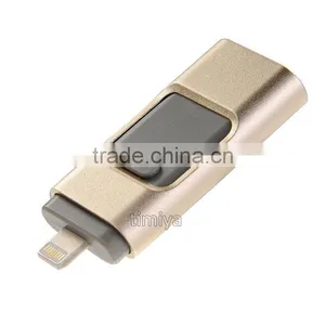 3 in 1 OTG USB Flash Drive 8 Pin/mirco USB Connector for IOS,for Mac, Android, Smartphones, PC (Silver-8GB) thumbnail-4
