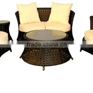 Poly Rattan Coffee Set (2 Chair , 1 - 2 Seater Sofa, 1 Table ) thumbnail-1
