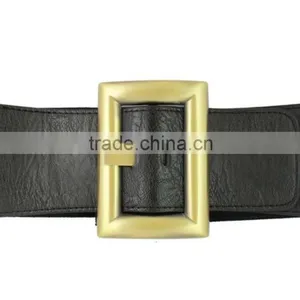 Ladies Classic Design Fashion Black Elastic Pu Ribbon Waist Belt thumbnail-2