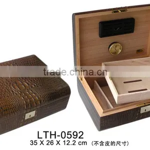 Leather Cigar Humidor Box Cigar Case Leather thumbnail-4