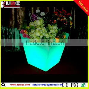 LED Light Flower Pot Modern Indoor Low Square Planter Pot With LED Light thumbnail-5
