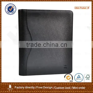 Black Leather Portfolio Folder/ Office Folder With Document Slot thumbnail-1