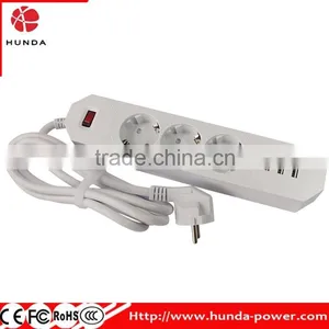 New Arrival 3 Outlet Surge Protector Power Strip With Triple 3.4A USB Charging Ports, With 1.8M Power Cord thumbnail-3