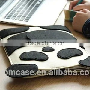 FASHION New Arrive BUBM Black Color 9.7 Inch Wool Felt Tablet Case Cute Cartoon Panda Bag thumbnail-1