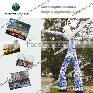 Blue and White Porcelain Air Dancer / Inflatable Double Legs Air Dancer thumbnail-1