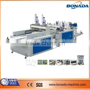 DFR-400*2/450*2/500*2 Double Lines Shopping T-shirt Bag Making Machine With Inline Punching Machine thumbnail-1