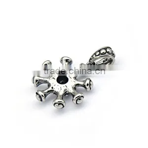 Wholesale Fashion Jewelry High Quality Rudder Pendant Casting Black Stone Biker Pendant Jewelry thumbnail-3