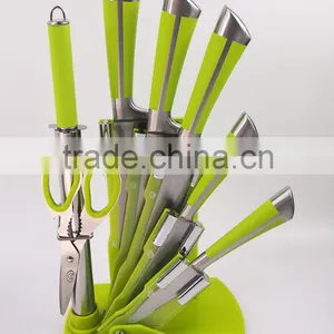 5 Pcs Colorful Kitchen Knife Set With Acrylic Rack thumbnail-1