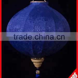 Latest Design High Quality Fabric Blue Round Lantern Wholesale thumbnail-1
