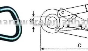 Stainless Steel Asymetric Snap Hook With Thimble and Spring Pin(snap Hook) thumbnail-1